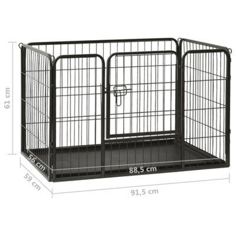 Сталевий манеж для цуценят 91,5x59x61 с
